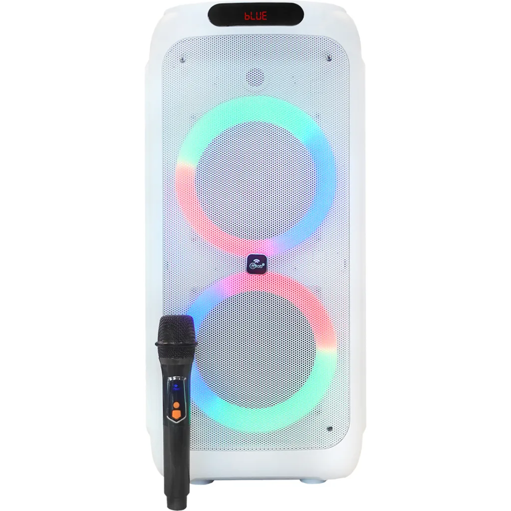 MLAB PARLANTE FLAMING POWER BASS 10" x 2 MICROFONO INALAMBRICO W