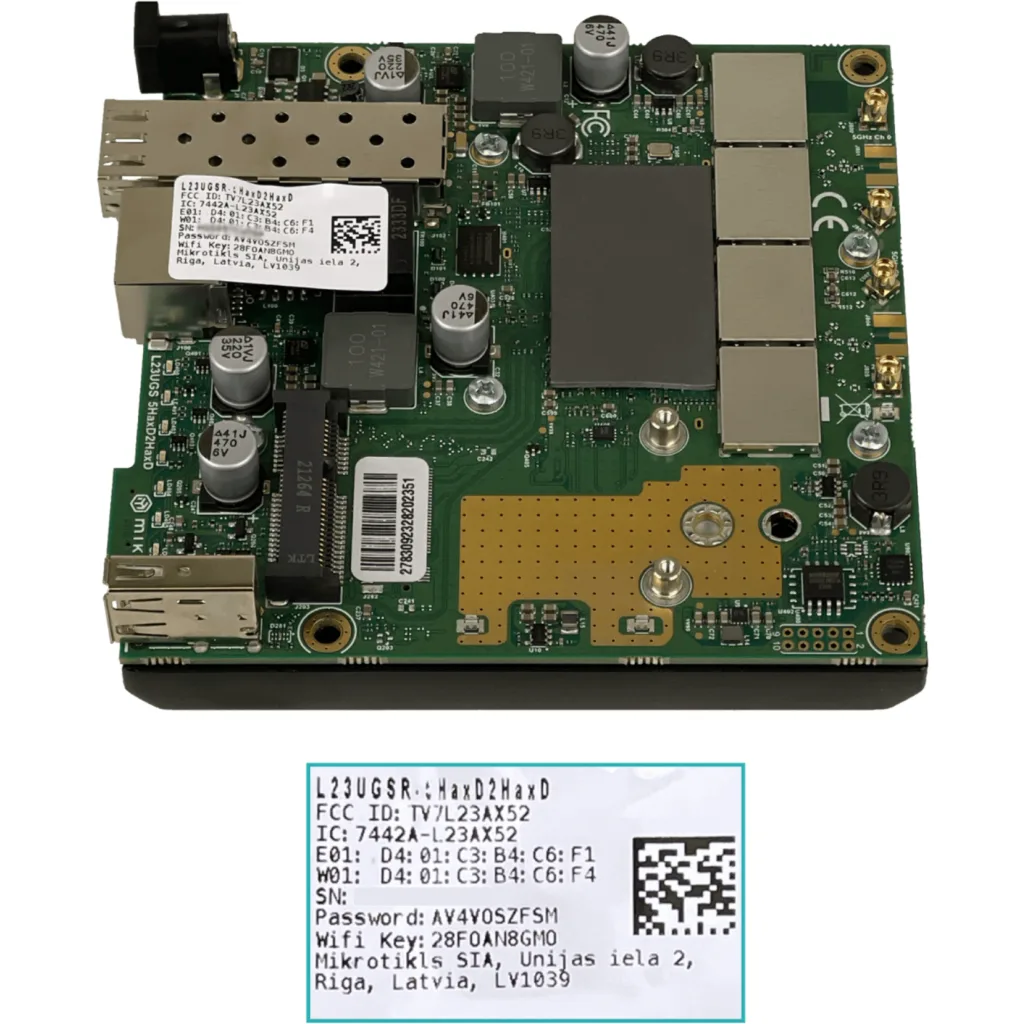 MIKROTIK AP WiFi6 1-1000 SFP-2,5G 1-MiniPCIe USB 1-Sim 2,4/5GHz 24Vdc