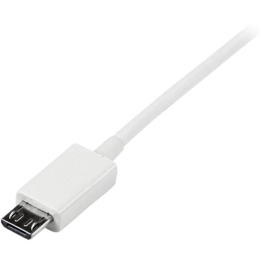 Imagen 3 de Cable USB-A a microUSB-B v2.0 M/M p/Smartphone 0.5mt Color Blanco - Startech