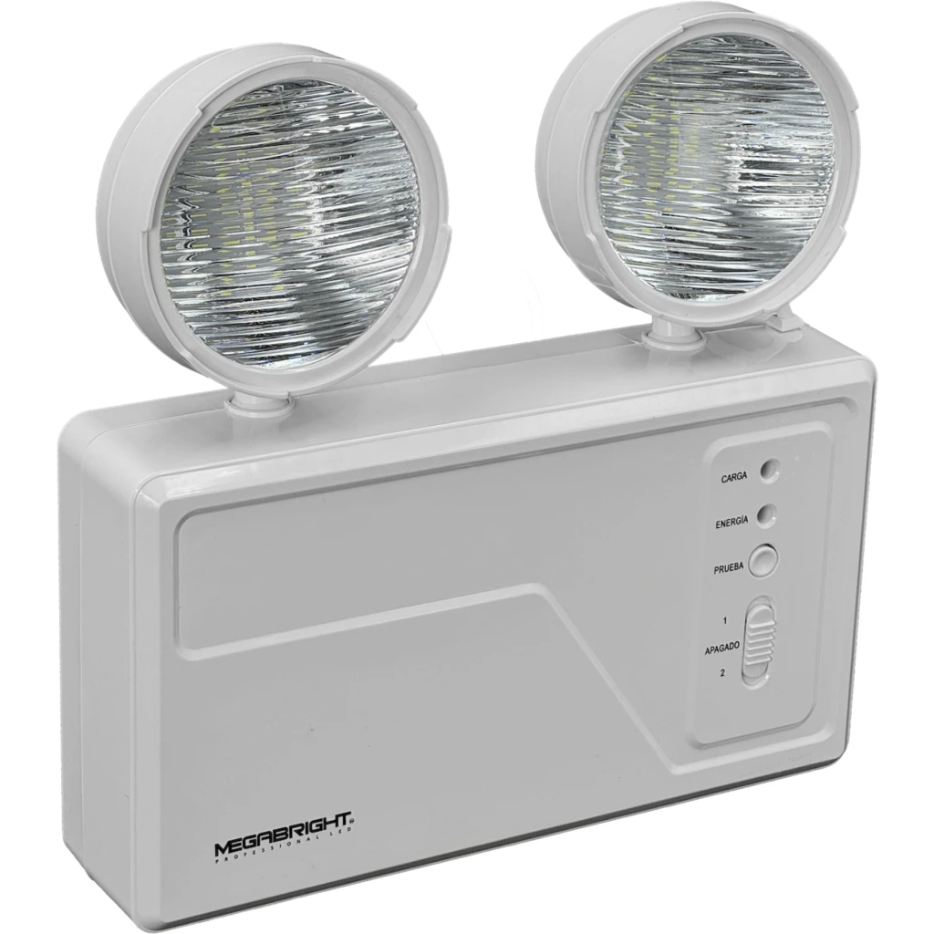 MEGABRIGHT 2-LED Luz Emergencia Bateria interna recargable 220VAC IP20