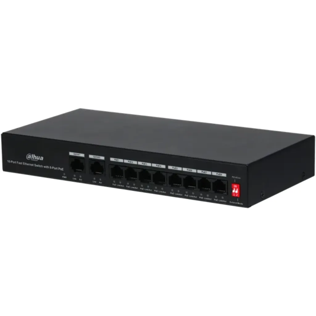 Imagen 1 de DH-PFS3010-8ET-65. SWITCH DAHUA 10 PUERTOS 10/100 8-POE