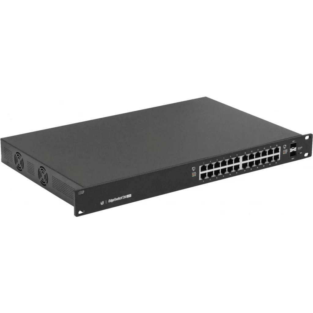 Switch Ubiquiti ES24-250W 200W-tot 24-1000-PoE24/48af/52at 2-SFP Admin-L3 DHCP