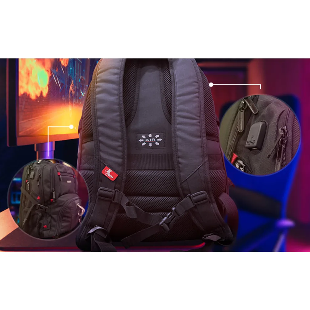 Imagen 5 de Xtech - Notebook carrying backpack - 17" - Black - Gaming Battlestash  XTB-508