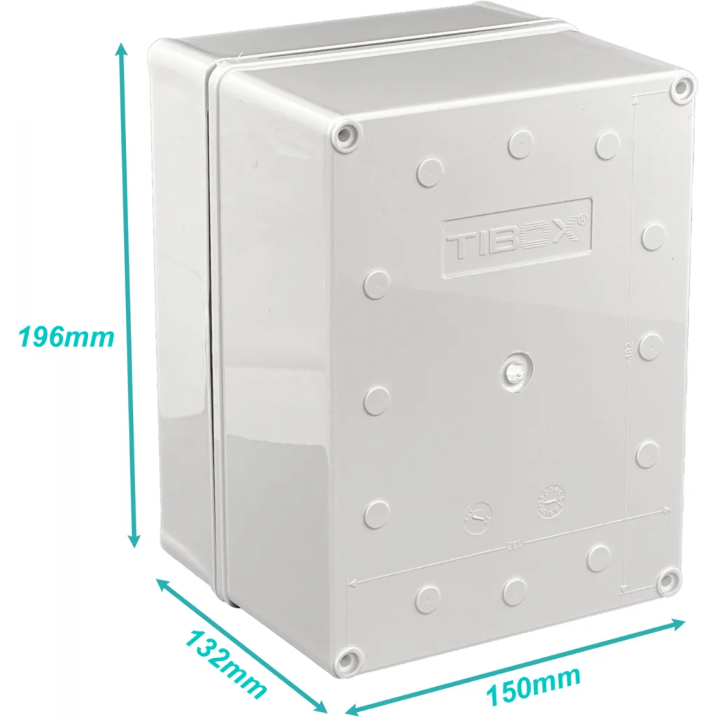 TIBOX 150x200x130mm Tapa-Gris Caja Gris Plastica IP66 RoHS