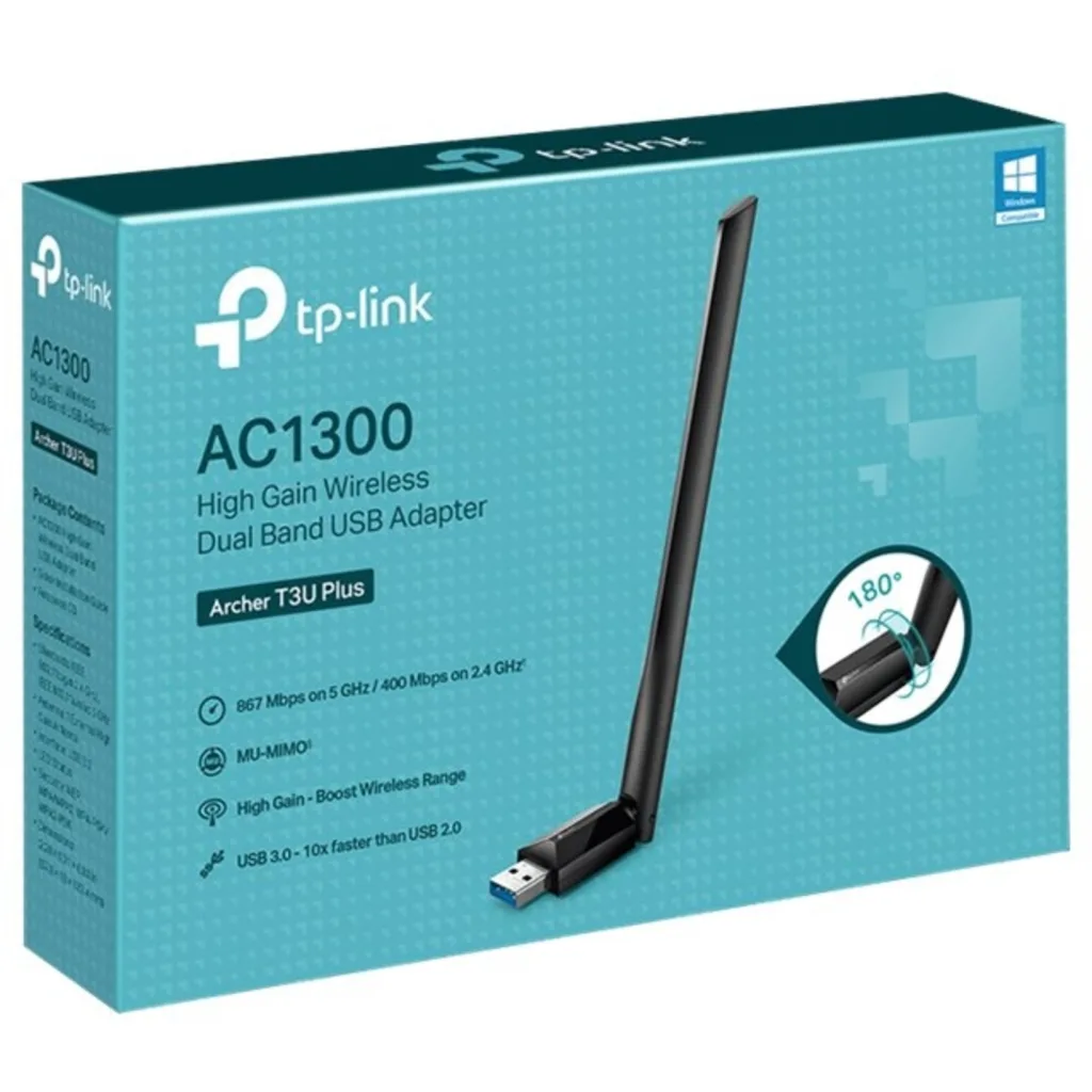 Imagen 3 de Tarjeta de Red USB WiFi AC1300 Archer T3U Plus WIFI Dual Band Interfaz USB 3.0