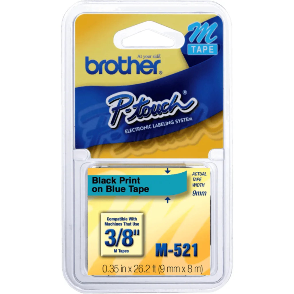 9MM BLK ON BLU TAPE for PT65 PT85 PT100
