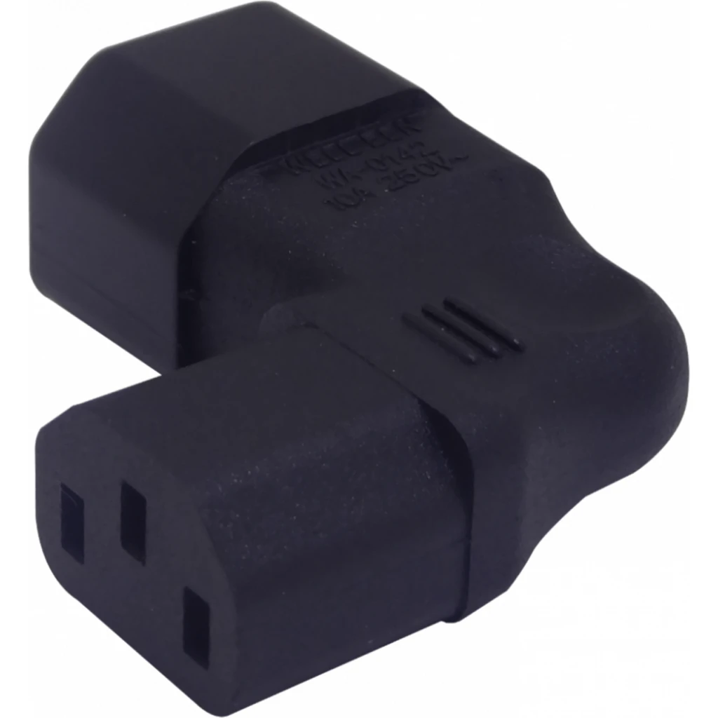 Imagen 1 de Angulo Plano Macho-C14 Hembra-C13 Adaptador Electrico 10A