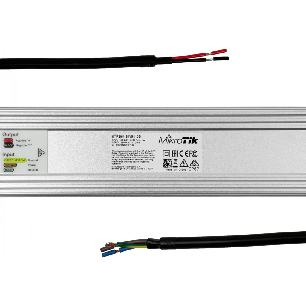 MIKROTIK 26V 250W Fuente Poder Exterio IP67 p/NetPower MTP250-26V94-OD