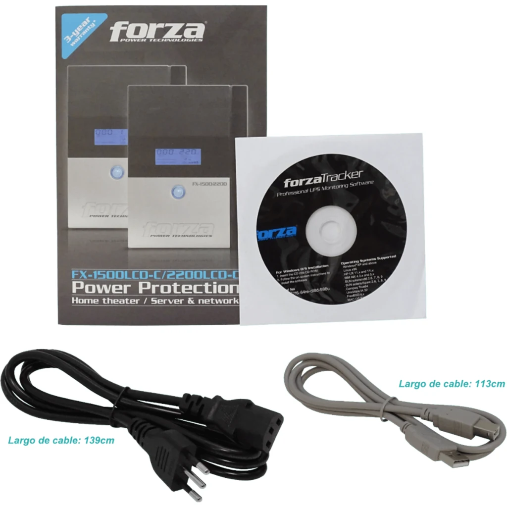 Imagen 6 de UPS Forza 2200VA 1200W 220V Interactiva 4 Salidas Comunicación USB Pantalla LCD