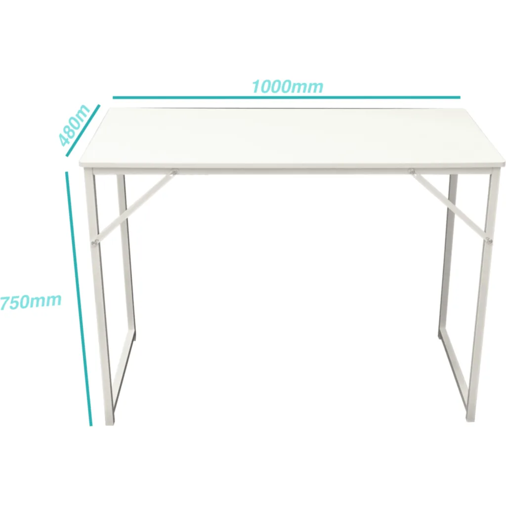 Mesa armable escritorio 100x48x75cm Cubierta de 12mm MDF Patas-Acero