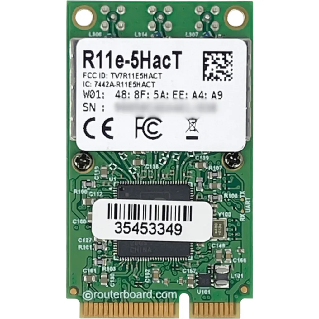 Imagen 3 de MIKROTIK 3-MMCX 28dBm MiniPCIe 5GHz-ac 4920-6100MHz QCA9880