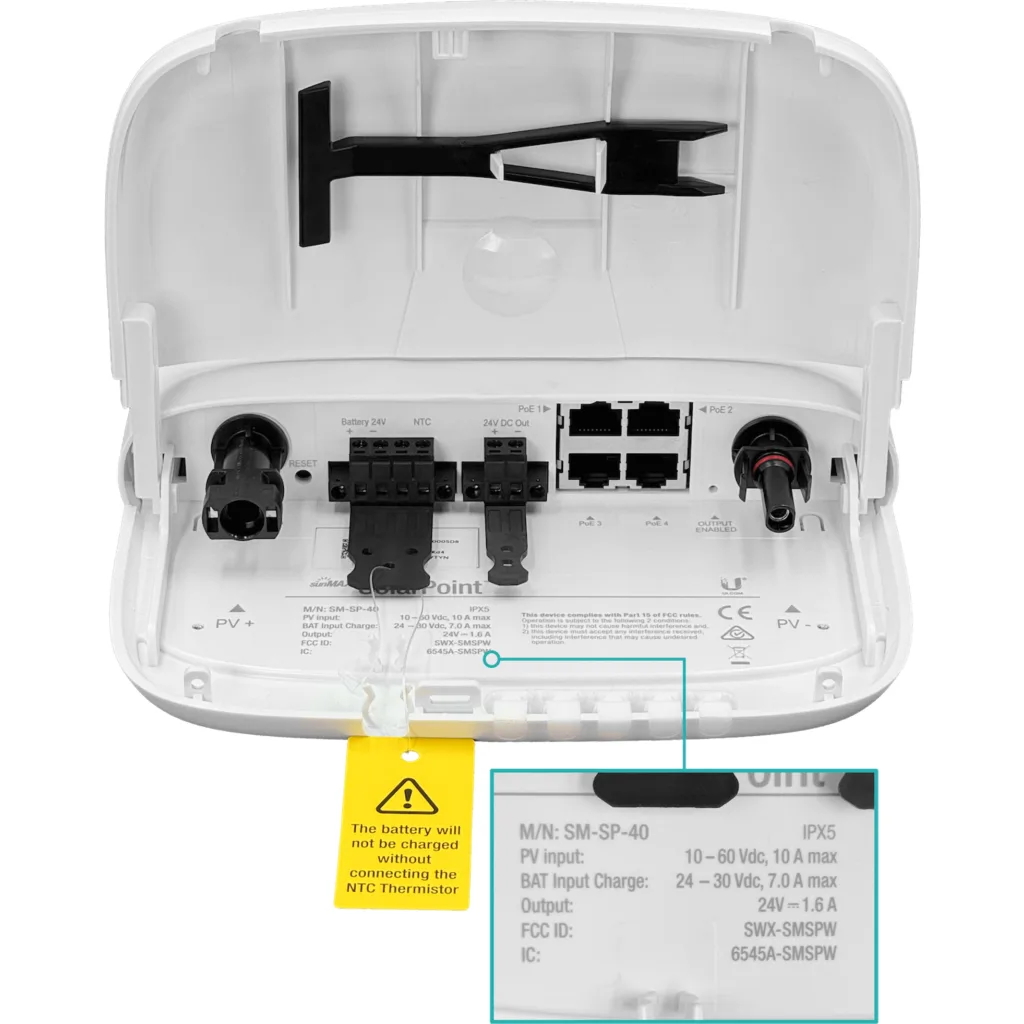 Imagen 7 de UISP SM-SP-40 UBIQUITI Ext MPPT Switch 4-100 CargaSolar PV10-60V MC4 40W req-Bat24V