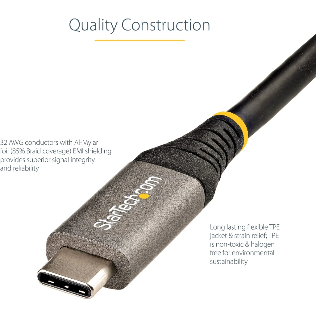 Imagen 5 de Cable USB-C M/M v3.2 Gen2 10Gbps PD 10W (Certif USB-IF) 1mt - StarTech USB31CCV1
