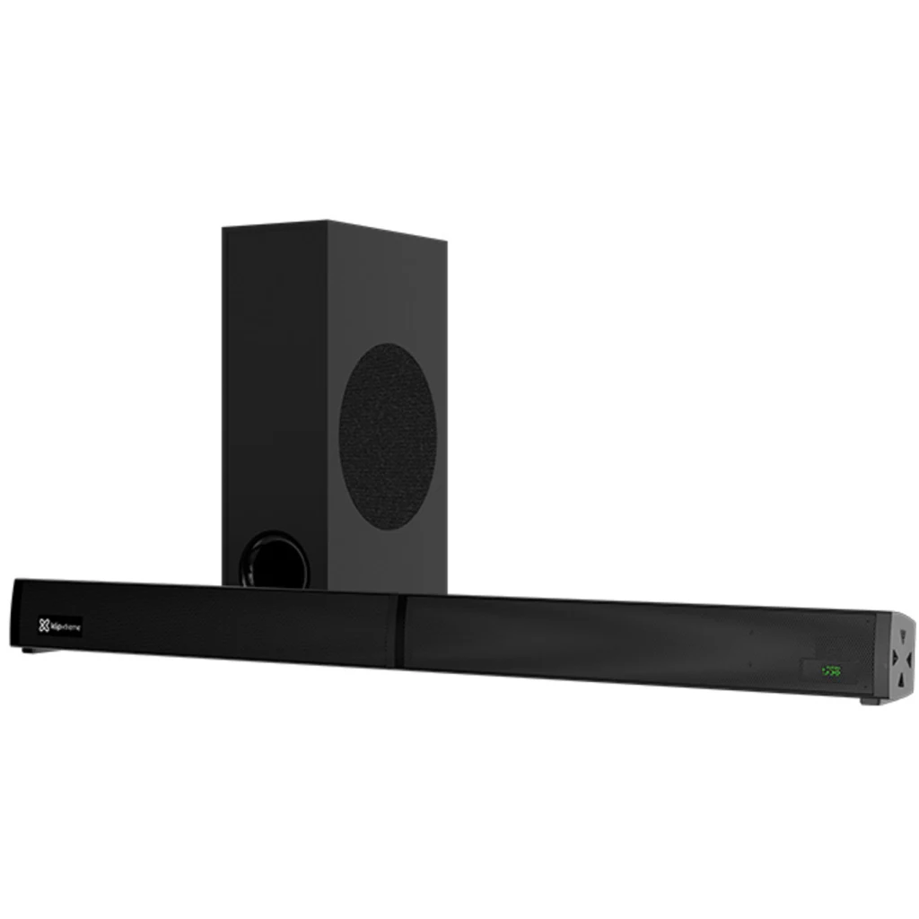 Parlantes Soundbar KlipX KSB-230, 2.1ch 160W BT HDMI OPT AUX USB Color Negro