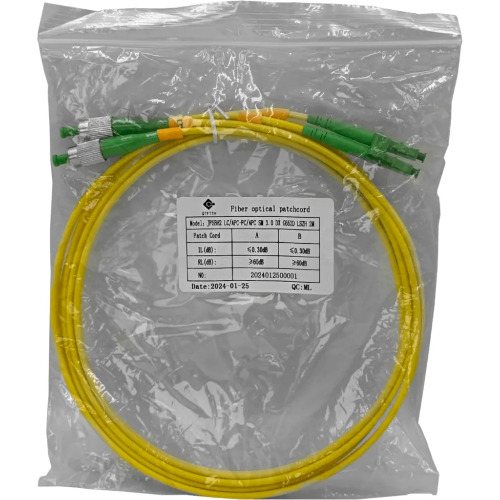 Imagen 1 de 2mt LC/APC-FC/APC MonoModo SM Duplex Jumper Cable Fibra 9/125um