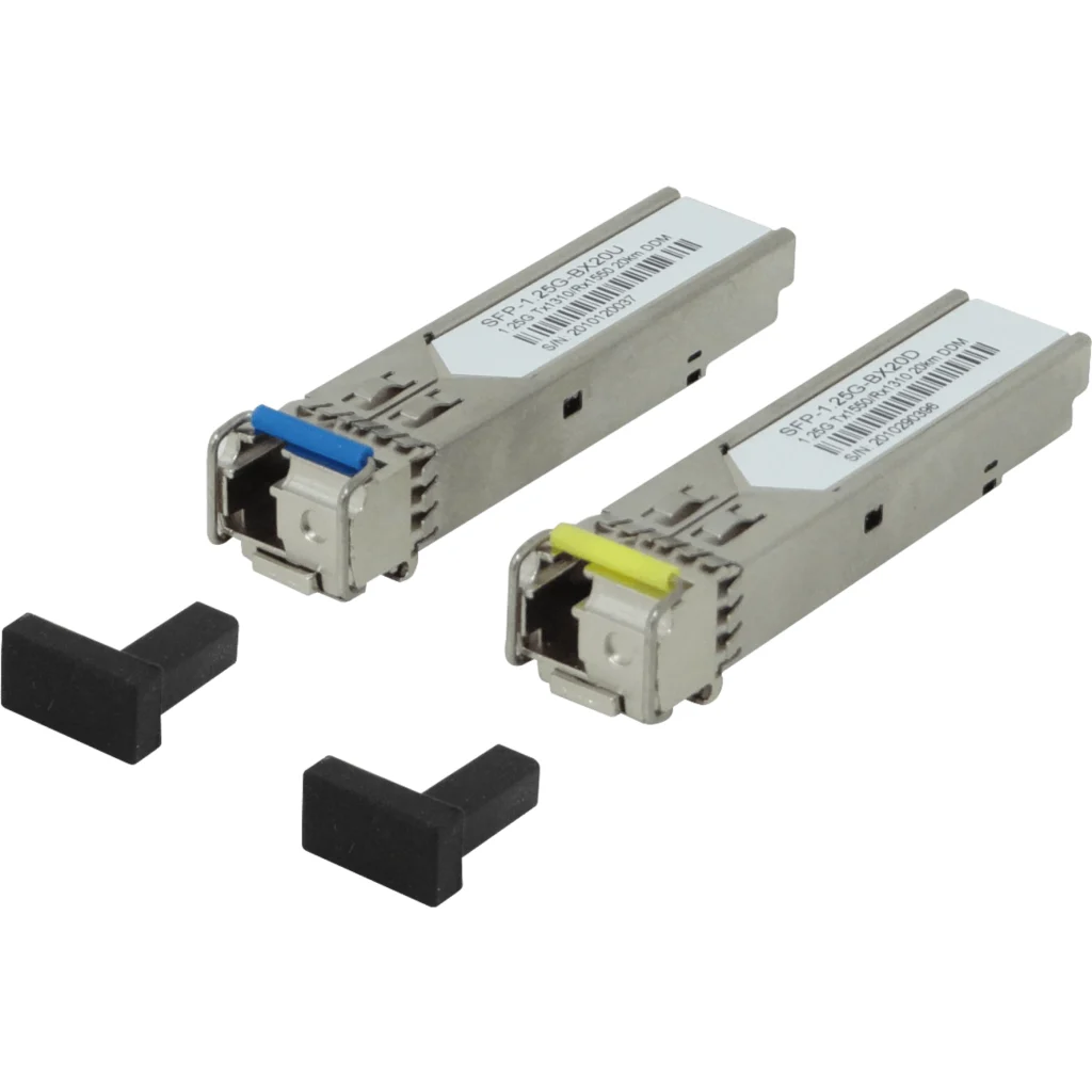 Pareja SFP WDM Bidireccional 1550nm/1310nm 1.25Gbps BX20 U+D 20 km