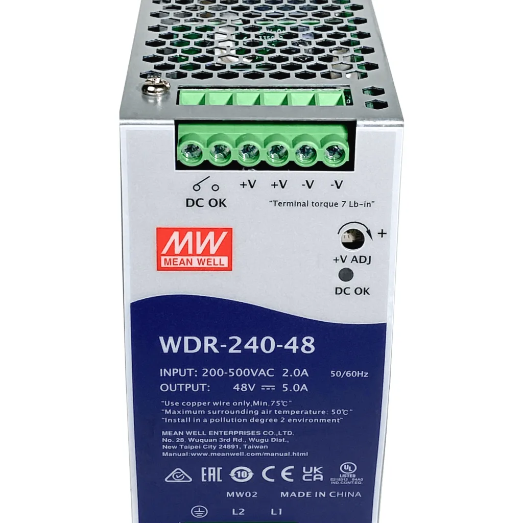 Imagen 4 de MEANWELL 180-550VAC 48VDC 240W 5A Ancho-63mm Riel-DIN Fuente Poder
