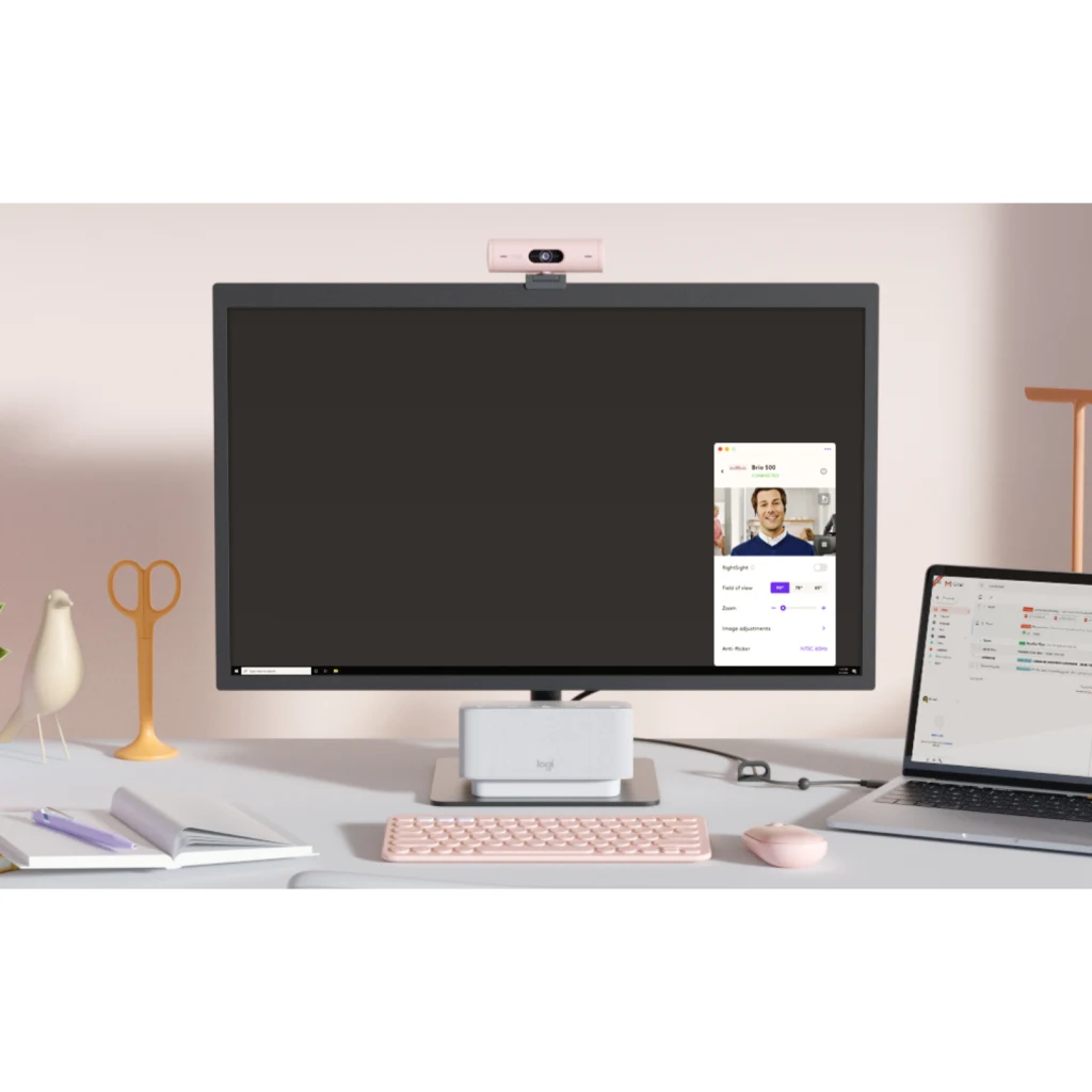 Imagen 6 de Cámara Web Logitech Brio 500 4mp Full HD 1080p Micrófono Integrado USB-C Rosado