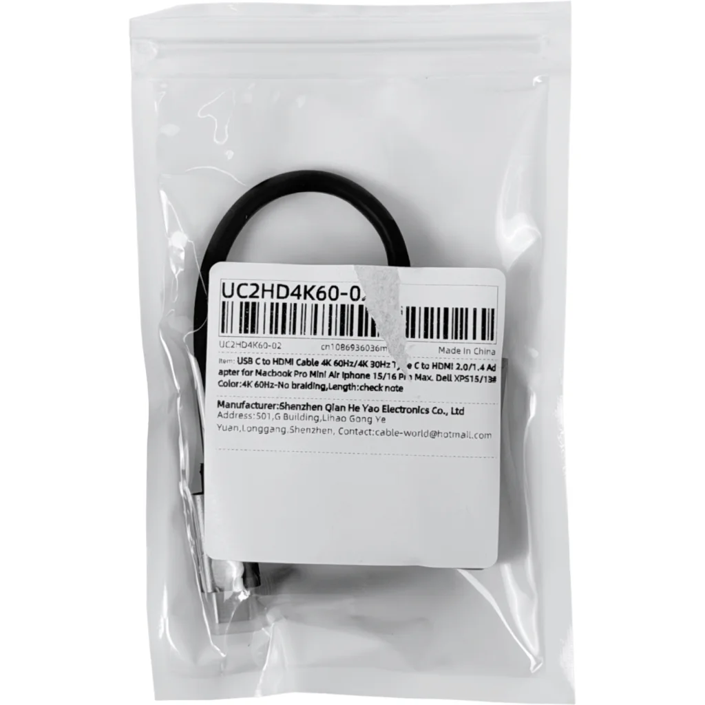 USB-C-M HDMI-H UHD 4K 3840x2160 60Hz Adaptador Cable 13cm