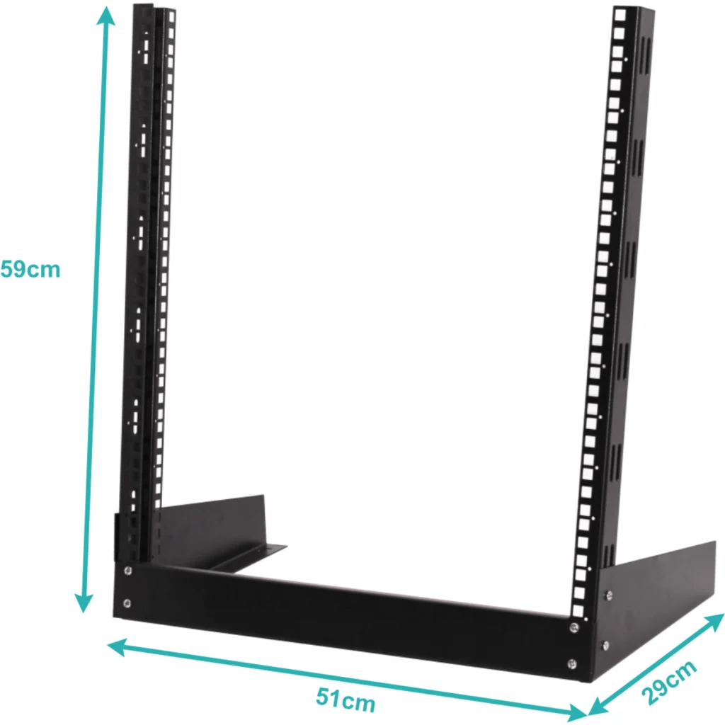 Imagen 5 de LINKMADE 12U Bastidor Simple Negro 2-Pilares 59cm-Altura Desarmado
