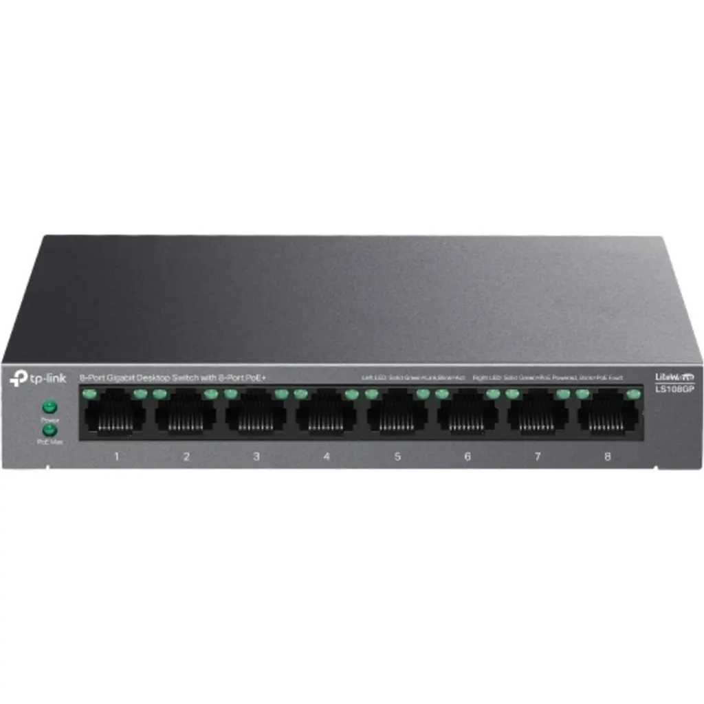TP-LINK SWITCH 8-PORT GIGABIT DESKTOP 8-Port PoE+ UN / LS108GP