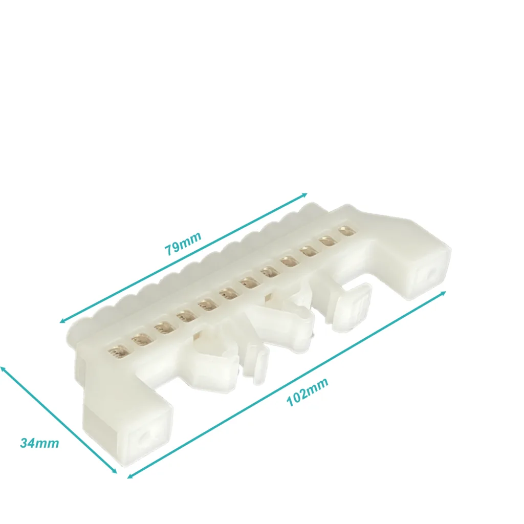 Imagen 2 de Regleta Blanco 12-Conexiones 4mm Riel Din Distribucion Electrica