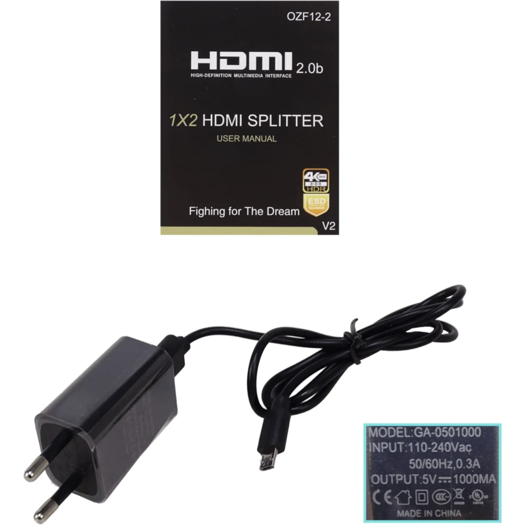 Imagen 4 de Splitter 1x2 HDMI 4K/1080p 60Hz 1-in 2-out 2.0 inc-5V-1A