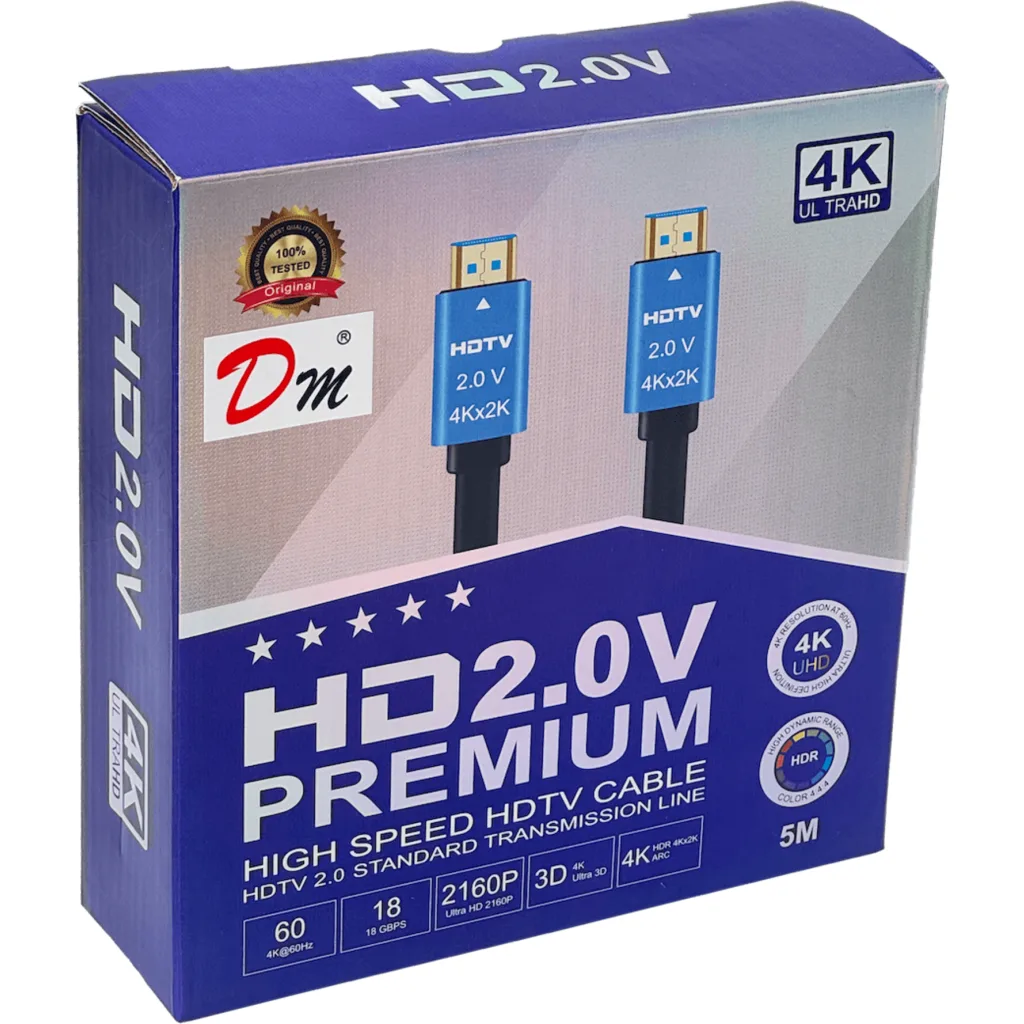 Cable HDMI v2.0 M/M 4K 2160p 60Hz 5mts Color Negro