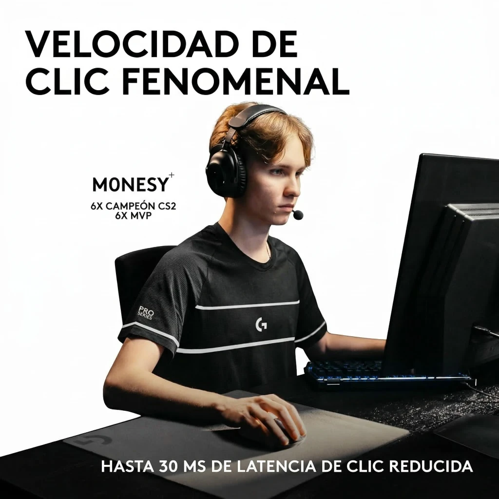 Imagen 5 de Mouse Gamer Inalámbrico Logitech PRO X2 SUPERSTRIKE Óptico 44000dpi Blanco/Negro