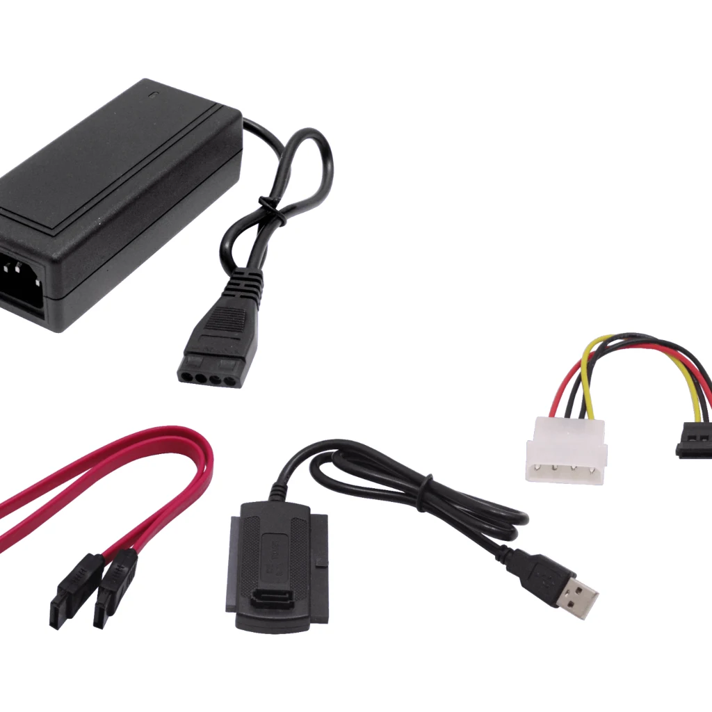 Imagen 1 de Adaptador Convertidor SATA/IDE 2,5"/3,5" USB2.0 Tipo-A Macho inc-Fuente-Poder