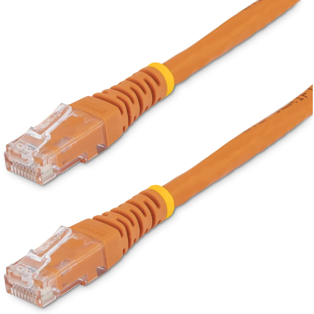 Cable de Red StarTech Cat6 UTP RJ45 Gigabit Ethernet 7.6mts 25ft NARANJO