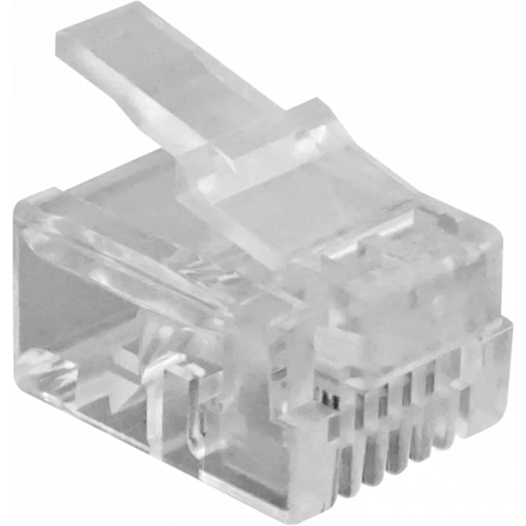Bolsa 100-unidades 6P4C RJ11/RJ14 Macho Conector Crimpeable