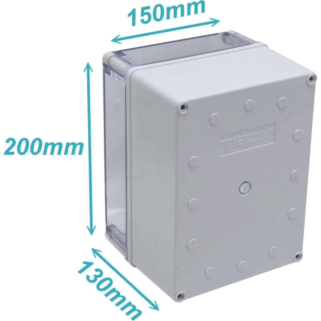 Imagen 2 de 150x200x130mm Caja ABS IP66 Tapa-Transparente c/Placa-Aluminio