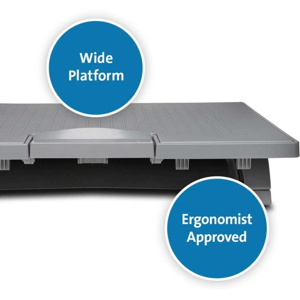 Imagen 13 de Apoya Pies Kensington SoleMate Pro, Ergonómico Ajustable Color Gris