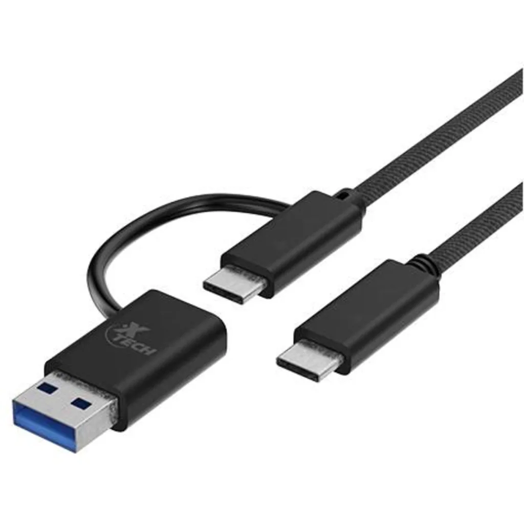 Imagen 3 de Cable Adaptador USB XTech XTC-532, 2en1 USB-C a USB-C con Dongle USB-A2.0 1.82m