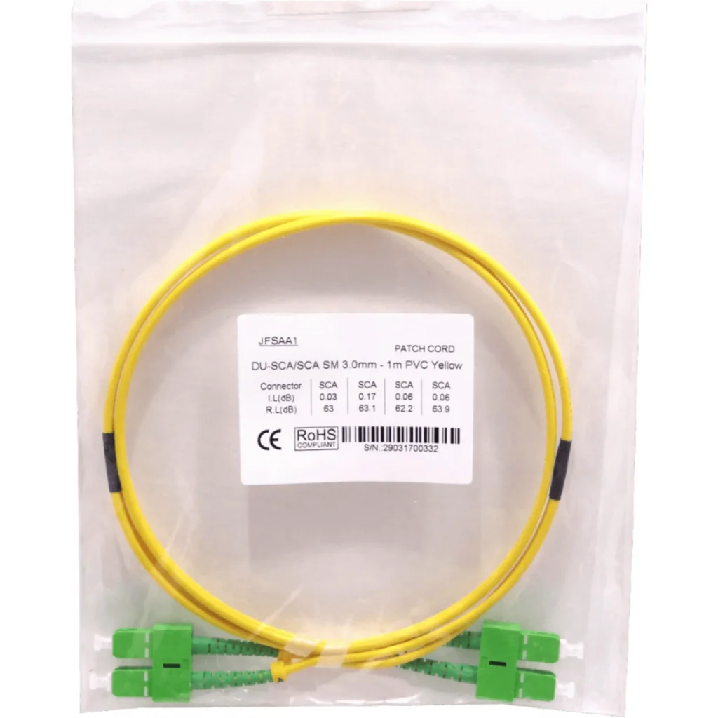 Imagen 2 de 1mt SC/APC-SC/APC MonoModo SM Duplex Jumper Cable Fibra 9/125um LSZH