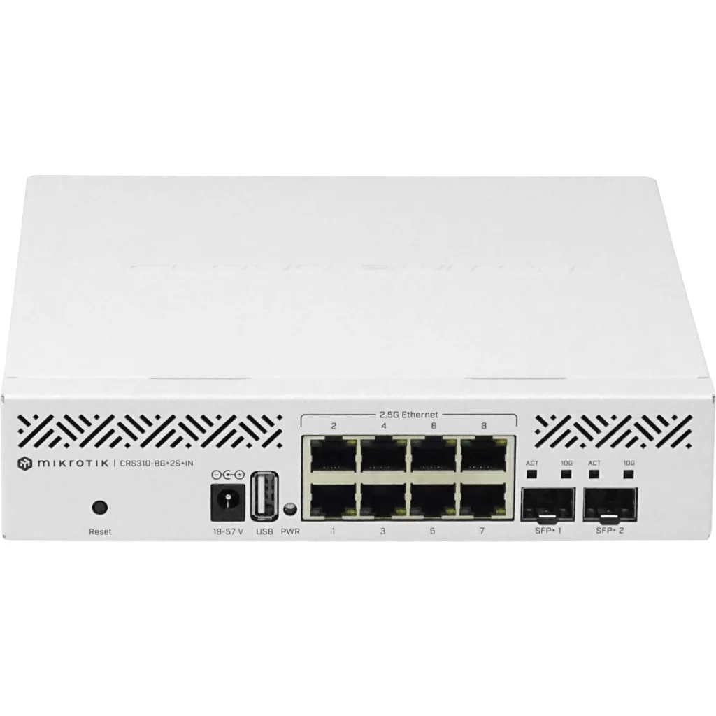 Imagen 4 de Switch MikroTik CRS310-8G+2S+IN 8x 2.5G + 2x SFP+ 10G USB Rack RouterOS L5