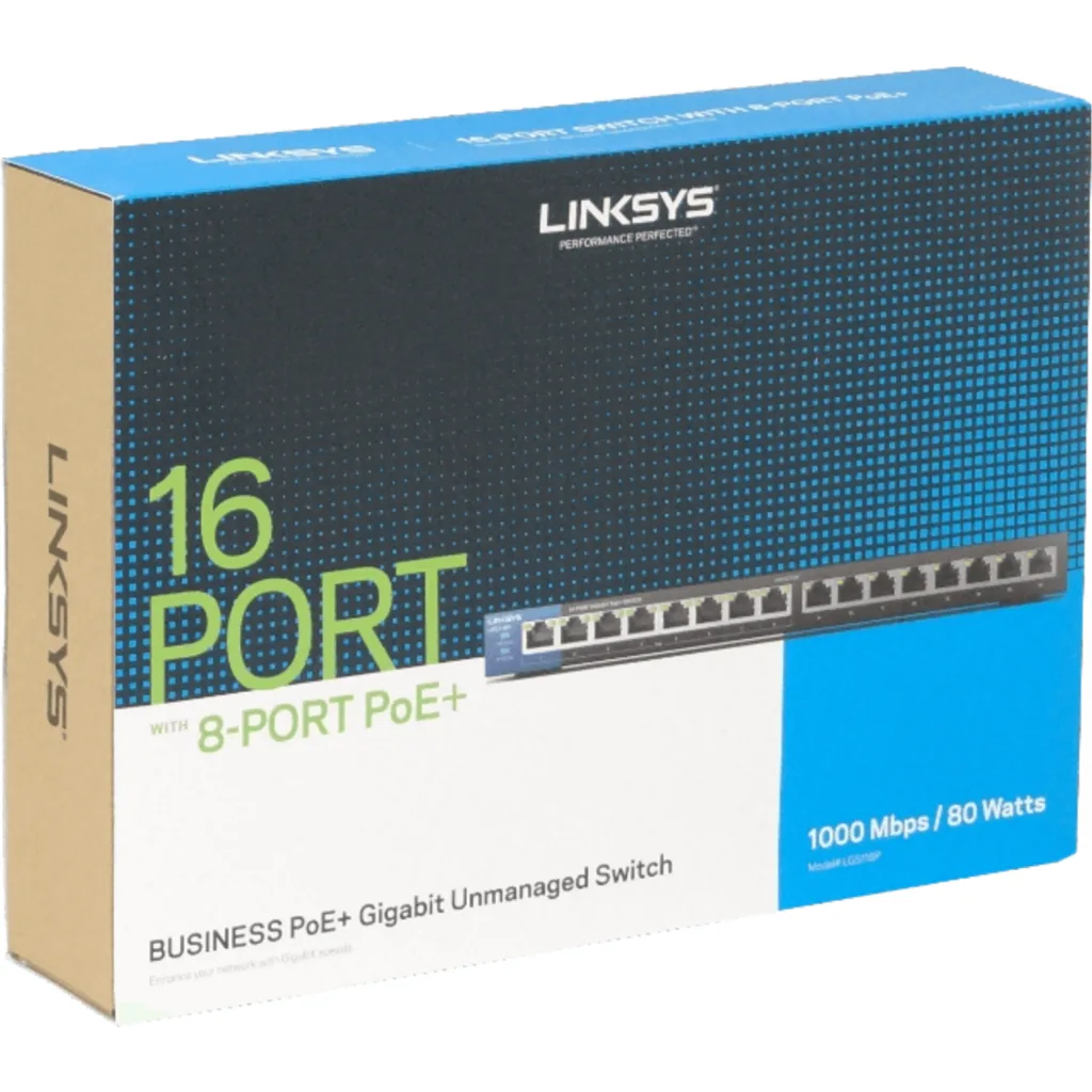 Imagen 2 de Switch Linksys LGS116P 16 Puertos BUSINESS DESKTOP GIGABIT POE+ 