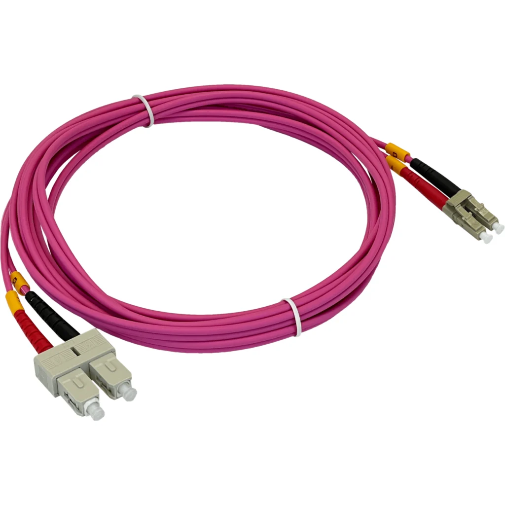 Imagen 2 de LSZH 3mt LC-SC OM4 MultiModo MM Duplex Jumper Fibra 50/125um 3,0mm