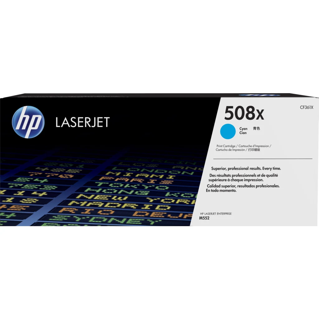 Imagen 1 de Cartucho de Toner HP 508X Cyan Alta Capacidad aprox 9500 pag p/HP M552/M553/M577