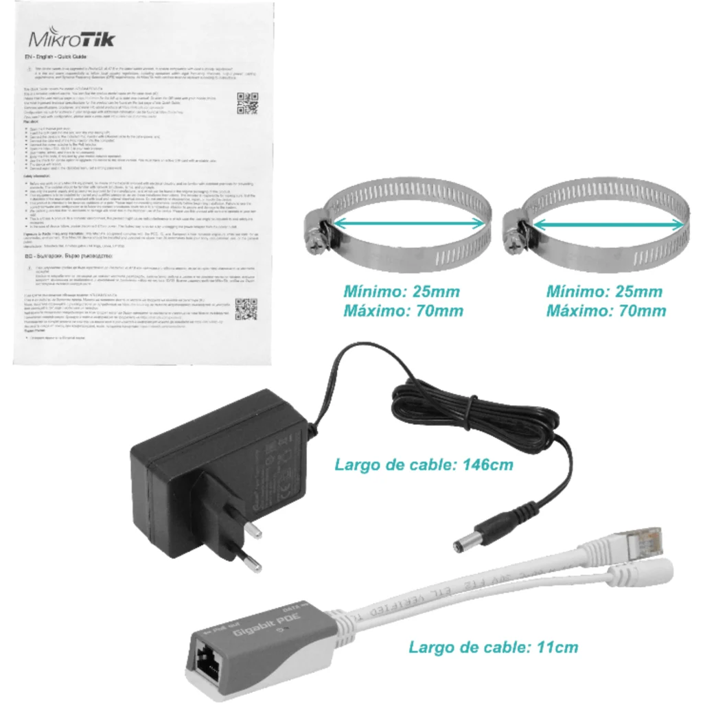 Imagen 1 de MIKROTIK 1-1000 CAT18 6-Antenas 9-bandas 1200/150Mbps L3 inc24V 315mm