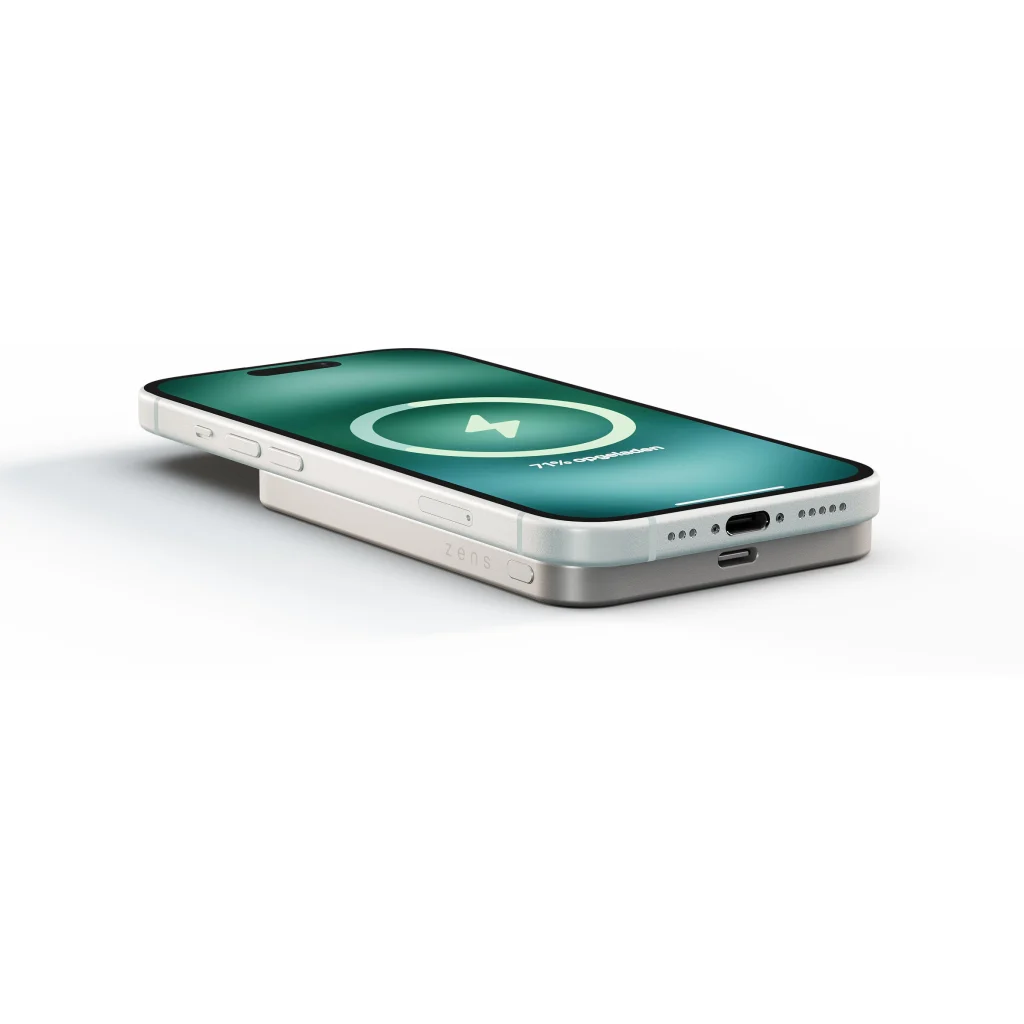 Imagen 2 de Bateria 5.000 mAh carga magnetica 15W Qi2 Zens Blanca