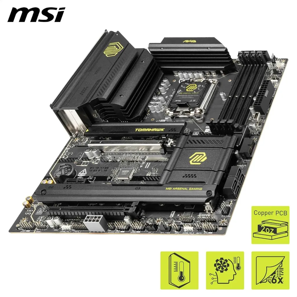 Imagen 3 de Tarjeta Madre MSI MAG B860 TOMAHAWK WIFI LGA1851 4*DDR5 HDMI DP WIFI7 ATX