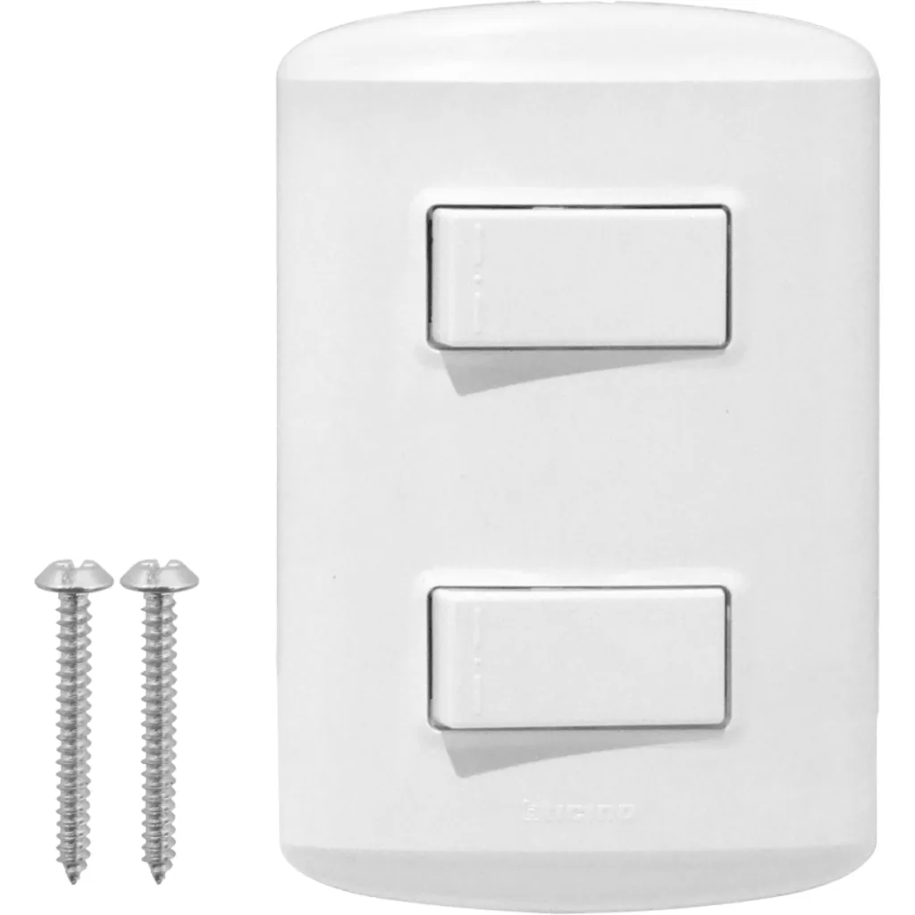 Imagen 2 de BTICINO Modus 2-interruptor-10A Unipolar-915 c/Base/Tapa Blanca Armado
