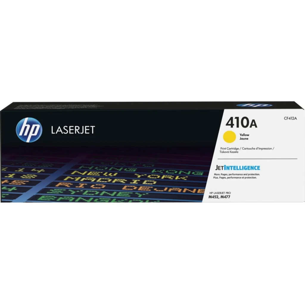 Toner HP 410A Amarillo Impresora Láser LaserJet Pro M452dw/M477, 2300 Pag. Aprox