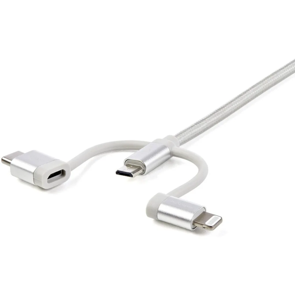 Imagen 7 de Cable StarTech USB 2.0 Tipo-A Macho a USB Apple Lightning / Tipo-C / Micro-B 1mt