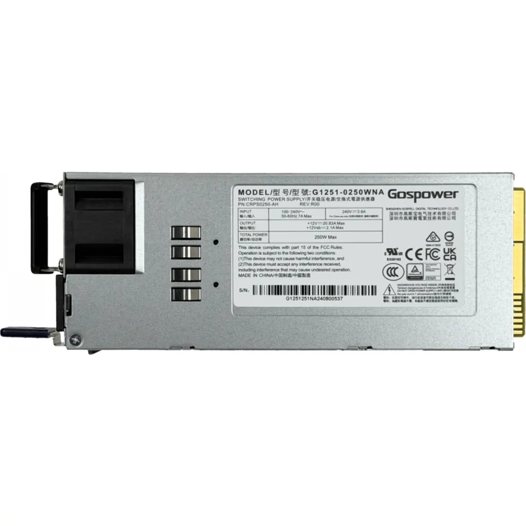 Imagen 1 de Fuente Repuesto 250W p/CRS812-8DS-2DQ-2DDQ-RM 240VAC C14 Hot-Swap 12V