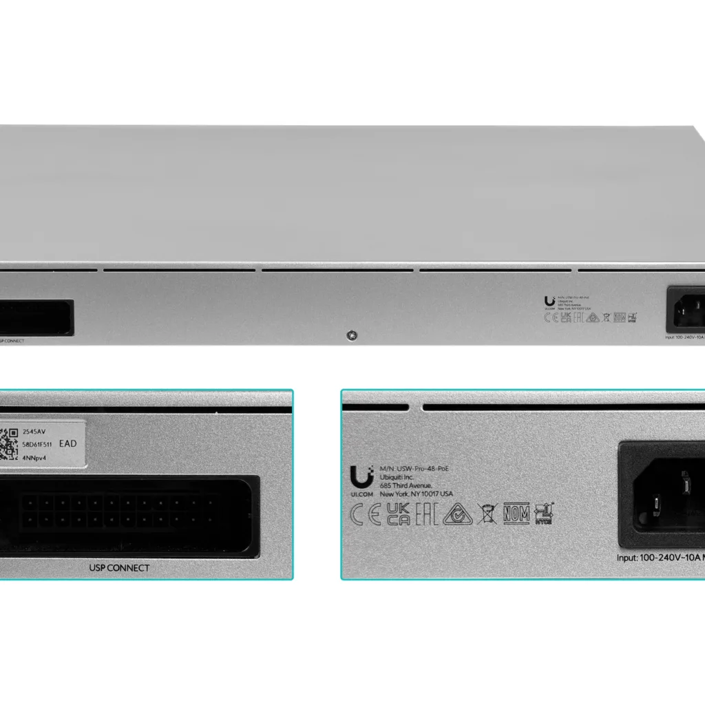 Imagen 3 de Switch Ubiquiti Layer 3 48*GE PoE(40*PoE+ y 8*PoE++) 600W 4*SFP Montaje en Rack