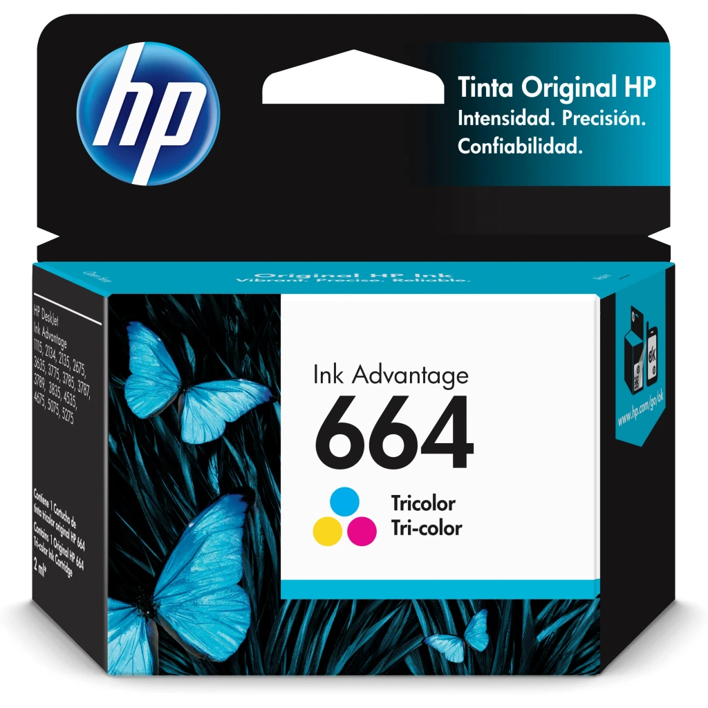 Cartridge HP 664 Tricolor Tinta para Deskjet IA 1115/2135/3635/3775, 100Pág 2ml