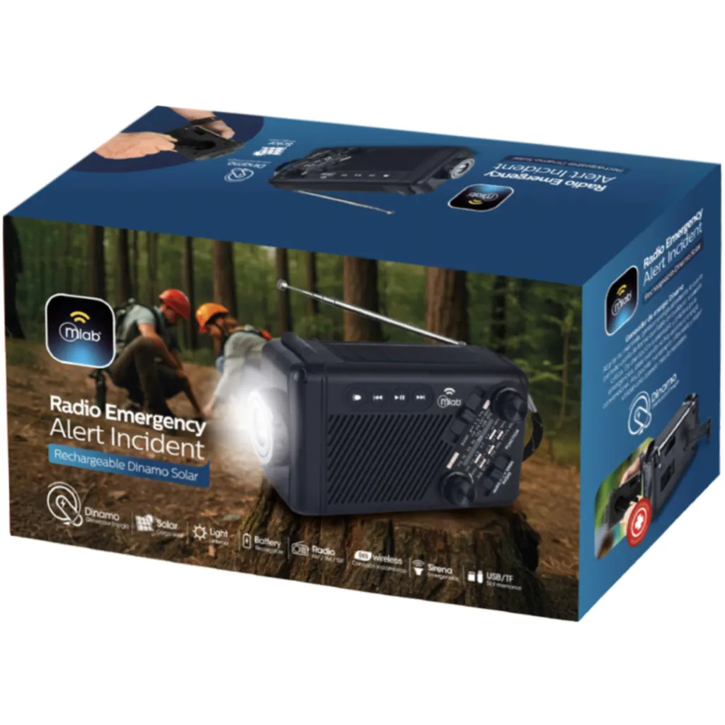 Imagen 5 de MLAB RADIO EMERGENCIA DINAMO SOLAR LAMPARA RECARGABLE ALERT INCIDENT BLACK